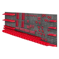 Pozostałe wyposażenie warsztatu - Tablica warsztatowa Lokke 132 elementy 232 x 78 cm, czerwona - miniaturka - grafika 1