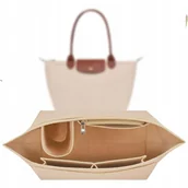 Kosmetyczki, organizery i kuferki - 2x WKŁAD ORGANIZER DO TOREBKI TORBY KOSMETYCZKA beż Pojemny DUŻO KIESZENI - miniaturka - grafika 1