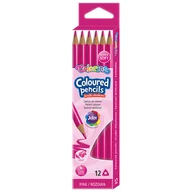 Kredki, ołówki, pastele i pisaki - Kredki ołówkowe trójkątne różowe 12 szt. Colorino Kids 86488PTR - miniaturka - grafika 1