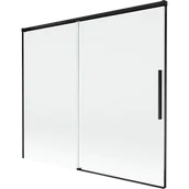 Parawany nawannowe - Mexen Rox parawan nawannowy 2-skrzydłowy rozsuwany 180 x 150 cm, transparent, czarny - 8C9-180-001-70-00 - miniaturka - grafika 1