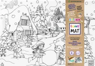Podkładki na biurko - Biała mata wodoodporna do kolorowania Strigo by Funny Mat Zima - miniaturka - grafika 1