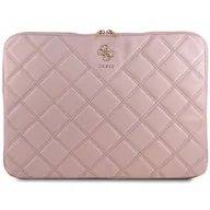 Torby na laptopy - Guess Quilted 4G Sleeve - Etui na notebooka 15" / 16" (różowy) - miniaturka - grafika 1