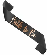 Wieczór panieński i kawalerski - Czarna szarfa z napisem Bride to be - 1 szt. - miniaturka - grafika 1
