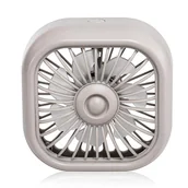 Wentylatory - Wentylator samochodowy, 3 prędkości, zasilanie przez USB, cicha praca, kolorowe światła (khaki) - miniaturka - grafika 1