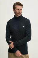 Swetry męskie - Gant sweter bawełniany kolor granatowy z golferm 8050607 - miniaturka - grafika 1