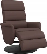 Fotele - vidaXL Rozkładany fotel z podnóżkiem, brązowy, sztuczna skóra - miniaturka - grafika 1