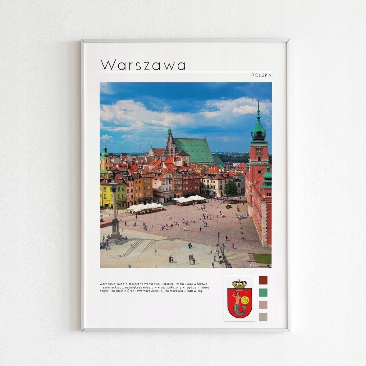 PODKŁADKA POD MYSZ Nadruk 22x18 cm Miasta Polski - Warszawa Tekst Prezent
