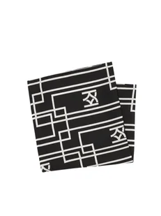 Elegancka wzorzysta poszetka z jedwabiu - Krawaty i muchy męskie - miniaturka - grafika 1