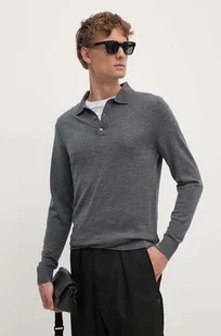 Calvin Klein sweter wełniany męski kolor szary lekki K10K113418 - Swetry męskie - miniaturka - grafika 1