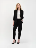 Spodnie damskie - Czarne spodnie typu cygaretki - miniaturka - grafika 1