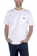 Koszulki męskie - Koszulka męska T-shirt Carhartt Heavyweight Pocket K87 100 biały M - miniaturka - grafika 1