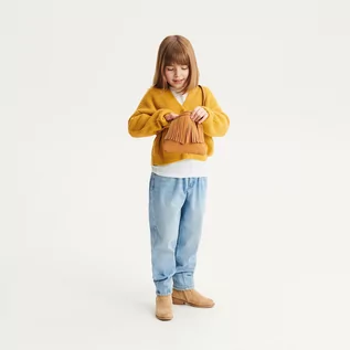 Bluzy dla dziewczynek - Reserved - Strukturalny kardigan - Żółty - grafika 1