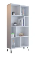 Półki do salonu - Biały wysoki regał z półkami w stylu loft S9-R36 - miniaturka - grafika 1