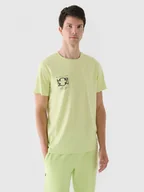 Koszulki sportowe męskie - Męski t-shirt z nadrukiem 4F 4FRAW24TTSHM2305 - żółty - miniaturka - grafika 1