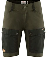 Spodnie damskie - FJALLRAVEN Krótkie spodnie damskie Keb Shorts W wielokolorowa zielony (Deep Forest/laurel green) 40 - miniaturka - grafika 1