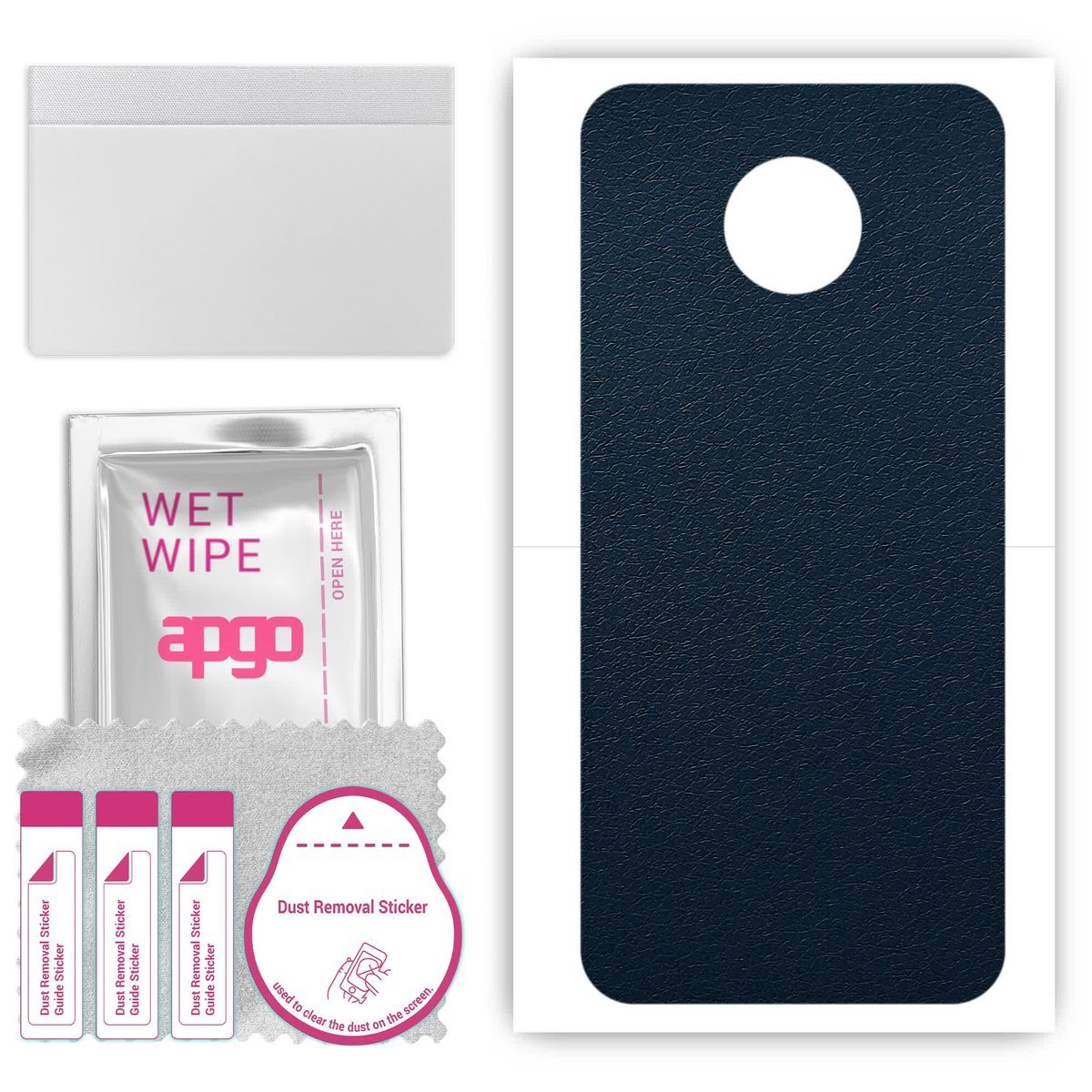 Folia naklejka skórka strukturalna na TYŁ do Motorola Moto G7 - Skóra Granatowa - apgo SKINS