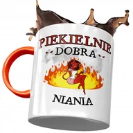 Kubki - Kubek Pomarańczowy dla Niani Piekielnie Dobra z Nadrukiem ze Zdjęciem + Opakowanie na prezent (wzór 01) - miniaturka - grafika 1