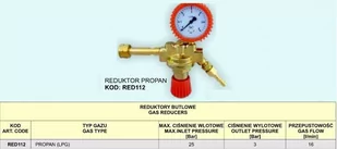 Fachowiec Reduktor propan Lpg FACHOWIEC, 25 bar - Akcesoria do elektronarzędzi - miniaturka - grafika 1