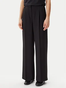 Calvin Klein Spodnie materiałowe Travel Twill K20K208214 Czarny Wide Leg - Spodnie damskie - miniaturka - grafika 1