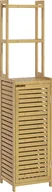 Szafki łazienkowe - HOMCOM Szafka łazienkowa z bambusa Szafka łazienkowa z przegrodą, szafka toaletowa z 3 otwartymi przegrodami, zabezpieczenie przed przewróceniem, do łazienki, naturalne drewno, 38,5 x 33 x 170 cm - miniaturka - grafika 1