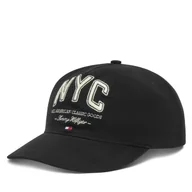 Czapki męskie - Czapka z daszkiem Tommy Hilfiger Flag Seasonal 5 Panel AM0AM13562 Czarny - miniaturka - grafika 1