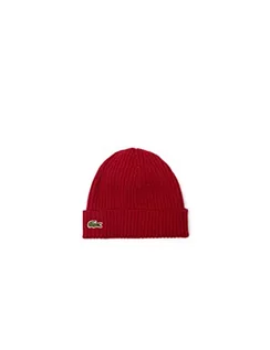 Czapki damskie - Lacoste Unisex_Adult Rb0001 czapka beanie czapka, bordowa, jeden rozmiar - grafika 1