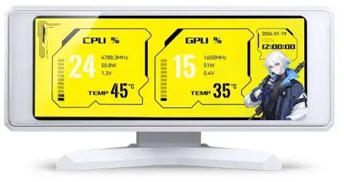 Jonsbo DS339 Mini Display 3,39 cala ekran IPS złącze USB kompakt biały DS339 WHITE