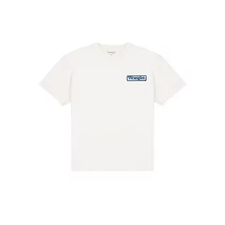 Koszulki męskie - Wrangler Męski t-shirt z logo, biały, rozmiar 4XL, biały, 4XL - grafika 1