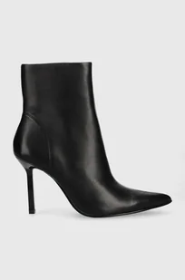 Steve Madden botki skórzane Iyanna damskie kolor czarny na szpilce SM11002278 - Botki damskie - miniaturka - grafika 1