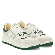 Sneakersy damskie - Sneakersy Tommy Jeans Tjw Retro Basket Washed Suede EN0EN02773 Biały - miniaturka - grafika 1