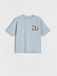 Reserved - Bawełniany t-shirt z nadrukiem - jasnoniebieski - Koszulki dla chłopców - miniaturka - grafika 1