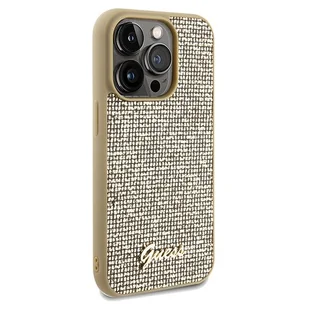 Etui Guess GUHCP14LPMSDGSD Apple iPhone 14 Pro hardcase Disco Metal Script złoty/gold - Etui i futerały do telefonów - miniaturka - grafika 5