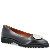 Baleriny - Skórzane baleriny z ozdobą - GIOSEPPO 73836 CZARNE - miniaturka - grafika 1