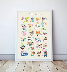 Plakat angielski alfabet ze zwierzętami format A4 - Plakaty - miniaturka - grafika 1