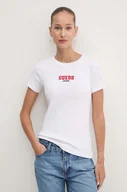 Koszulki sportowe damskie - Guess Jeans t-shirt damski kolor biały W4YI64 KA0H1 - miniaturka - grafika 1
