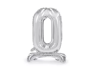 PartyDeco Stojący balon foliowy Cyfra ''0'' 4Y42BA 4Y42BA SAM  ONE SIZE - Balony i akcesoria - miniaturka - grafika 1