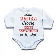 Body dla niemowląt - Mam super ciocię i nie zawaham się jej użyć 62 długi rękaw - miniaturka - grafika 1