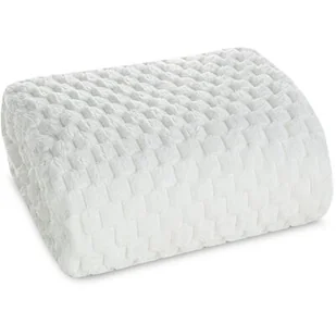 Koc 130 x 160 Flanelowy Design Cindy6 Biały - Koce - miniaturka - grafika 1