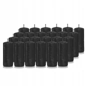Świece - Świece świeczki walec zestaw 24 szt czarne 10 cm - miniaturka - grafika 1