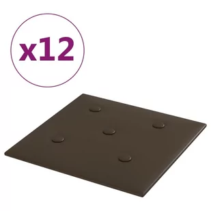 vidaXL Panele ścienne, 12 szt, brązowe, 30x30 cm, sztuczna skóra 343980 - Panele ścienne i boazeria - miniaturka - grafika 3