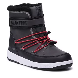 Buty dla chłopców - Śniegowce MOON BOOT - Jr Boy Boot Wp 34051600002 D Black/Castlerock - grafika 1