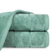 Ręczniki - Ręcznik bawełniany 30x50 MARI ciemna zieleń z welurową bordiurą w pasy - miniaturka - grafika 1
