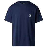 Koszulki sportowe męskie - Koszulka męska The North Face M Mountain Logo Relaxed S/S Pocket Tee Rozmiar: M / Kolor: ciemnoniebieski - miniaturka - grafika 1
