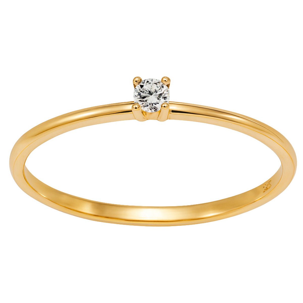 Złocony pierścionek ze srebra 925 klasyczny wzór zaręczynowy cyrkonia r10