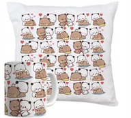 Gadżety dla niej i dla niego - ZESTAW PODUSZKA + KUBEK PREZENT BUBU LOVES DUDU MISIE KOTKI BUBUSIE #29 - miniaturka - grafika 1
