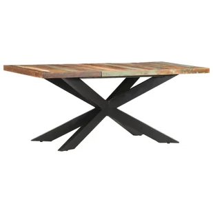 vidaXL Stół do jadalni, 180x90x76 cm, lite drewno z odzysku - Stoły - miniaturka - grafika 1
