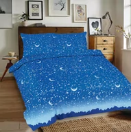 Pościel - Niebieska pościel 220x200 motyw nocy Universal 02 bawełniana Matex - miniaturka - grafika 1