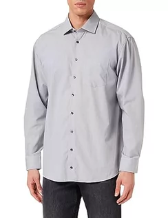 Koszule męskie - Seidensticker Męska koszula biznesowa - Comfort Fit - łatwa do prasowania - kołnierz Kent - długi rękaw - 100% bawełna, szary, 44 - grafika 1
