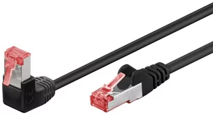 Kabel Lan Patchcord Cat 6 S/ftp 1x90 Czarny 1m - Patchcordy - miniaturka - grafika 1