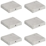 Akcesoria do ogrodzeń - vidaXL Zatyczki na słupki, piramidki, 6 szt., metalowe, 91x91 mm - miniaturka - grafika 1